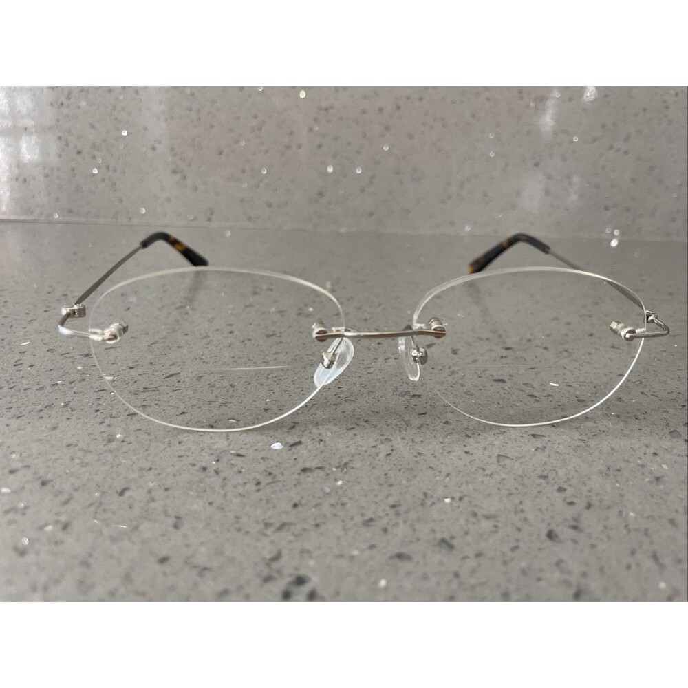 Eyebuydirect Market 53-17-136 C2 Silver Metal Eyeglasses FRAMES ONLY